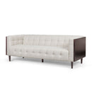 Contemporary Mid-Century Charm 3 Seater Sofa With Button Tufted Waffle Stitching by HouseOfZazla