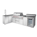 Outdoor Kitchen Island 95.8 Inch 6+1 Burner Propane Gas BBQ Grill 95500 BTU 304 Stainless Steel by HouseOfZazla