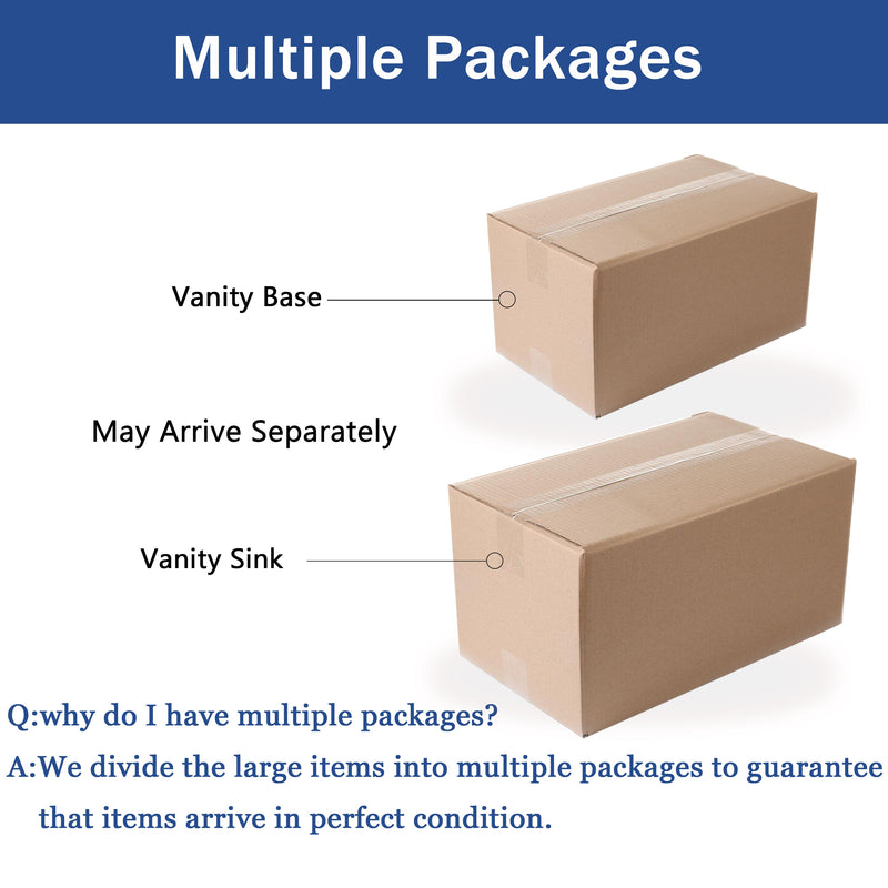 24" Bathroom Vanity with 2 Soft Close drawers, White Ceramic Basin-BLO-G-