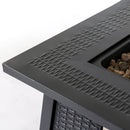 28-inch Iron Square Propane Fire Pit Table