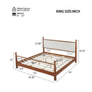 Solid Poplar & Plywood Bed Frame with Upholstered Headboard, King by HouseOfZazla