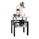 Modern Tempered Glass Tea Table, End Square Table For Living Room by Unique Piece Furniture
