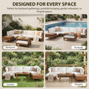 TOPMAX 8-Piece Acacia Wood Outdoor Patio Sofa Set by HouseOfZazla