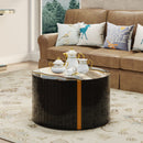 Modern Round Coffee Table with Glass Top