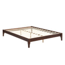 Queen Size Platform Bed Frame With Wood Slat And Metal Support - Chocolate by HouseOfZazla
