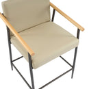 Mid Century Modern Counter Stool Set with Espresso Metal Frame - Khaki by HouseOfZazla