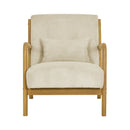 Corduroy Upholstered Wooden Armchair