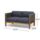 Charlotte Outdoor And Rope 4 Seater Chat Set With Cushions - Teak by HouseOfZazla