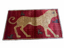 3.5 X 6 Handmade New Vintage Quality Wool Rug Leopard Red Tribal Hand-Knotted