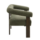 Round Armrest Loveseat (Green + Brown) by HouseOfZazla
