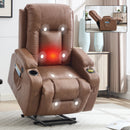 Brown PU Infinite Position Power Lift Recliner Chair