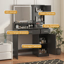 Vanity Desk With Mirror And LED Light Strip, Dressing Table With Large Drawer, 3 Level Storage Dresser & 3 Lighting Modes Adjustable Brightness, Suitable For Bedroom by Unique Piece Furniture