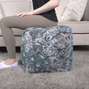 Anita - Square Pouf Ottoman And Floor Cushion - Blue by HouseOfZazla