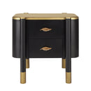 Contemporary 2 Drawers Nightstand with Curved Profile Design