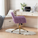 Office Chair, Artificial Rabbit Hair Home Office Chair With Metal Base, Adjustable Desk Chair Swivel Office Chair, Vanity Chair by HouseOfZazla