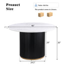46 Inch Round Faux Marble Dining Table