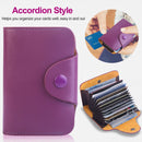 Credit Card Holder Wallet PU Leather Snap Closure Purse Accordion Case with 12 Pcs Card Slots