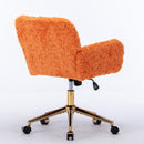 Office Chair, Artificial Rabbit Hair Home Office Chair With Metal Base, Adjustable Desk Chair Swivel Office Chair, Vanity Chair by HouseOfZazla