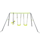 Xns081 Interesting Swingset With Plastic Safe Swing Set 440Lbs For Outdoor Playground For Age 3+ With Face To Face Without Tee - Lime Green