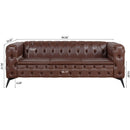 Square Arm Removable Cushion 3 Seater Sofa by Unique Piece Furniture