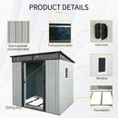 Outdoor Metal Storage Shed With Window And Transparent Plate For Garden, Lawn