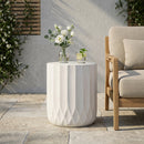 Round Outdoor Side Table, 15" W x 15" D End Table by HouseOfZazla