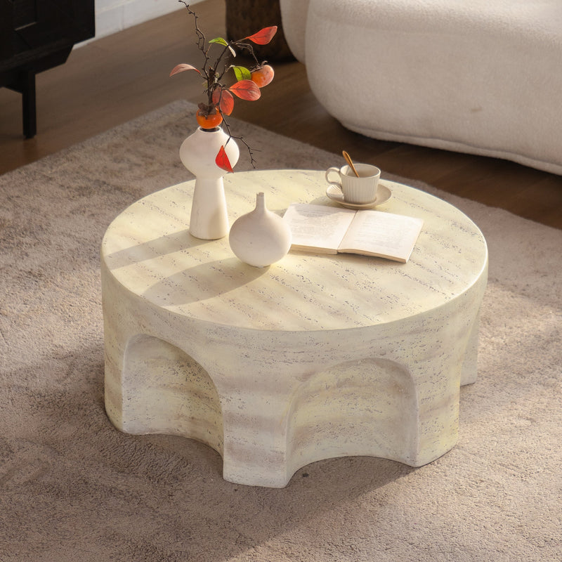 Mgo Modern Minimalist Round Accent Coffee Table, photo 6 of 10