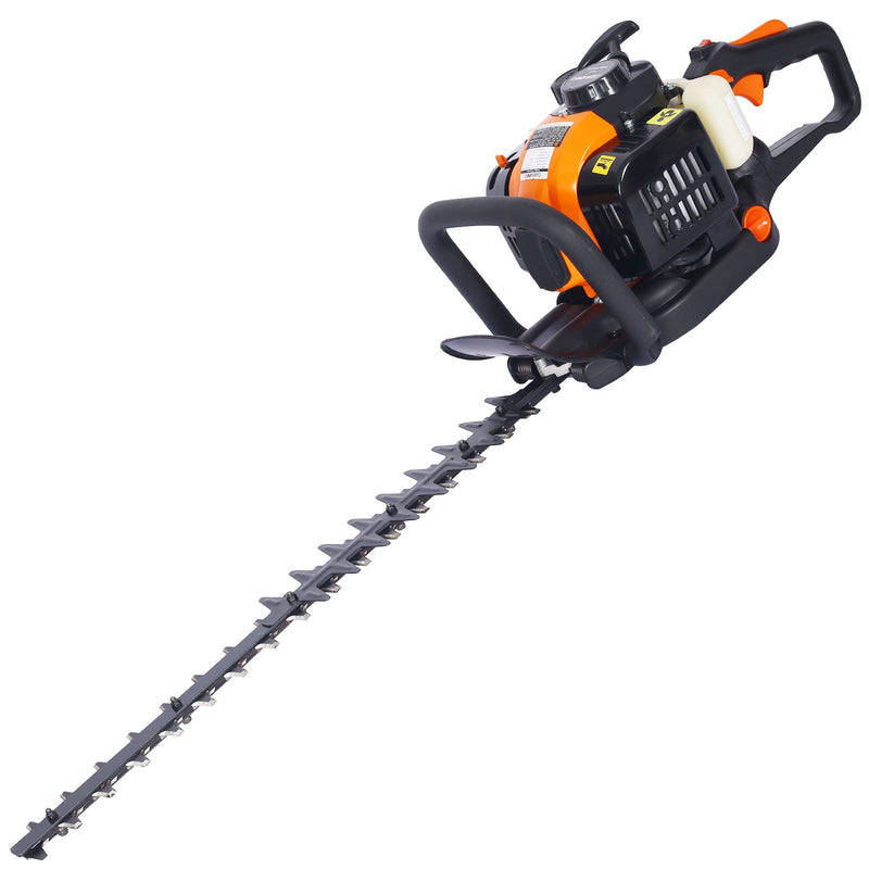 26cc 2 cycle gas powered hedge trimmer, double sided blade 24",recoil gasoline trim blade