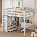 Loft Bed With Built In Wardrobe, Desk, Shelves And Drawers by Unique Piece Furniture