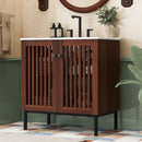 30" Vintage Bathroom Vanity With Ceramic Sink by HouseOfZazla