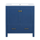 Bathroom Vanity With Single Sink, Combo Cabinet Undermount Sink, Bathroom Storage Cabinet With Two Doors And A Drawer, Soft Closing, Multifunctional Storage, Solid Wood Frame by Unique Piece Furniture