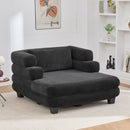 Oversized Chaise Lounge Sofa Bed with Deep Seat and Layered Armrests by HouseOfZazla