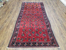 4 x 8 Handmade Baluch Afghan Turkoman Tribal Wool Rug Organic Dyes 8x4 Carpet