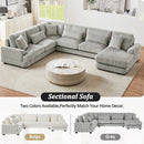 U - Shaped Sectional Sofa With Chaise Lounge, Oversized Living Room Sofa - Gray by HouseOfZazla