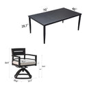Outdoor Modern Dining Set, Chairs Sunbrella Cushioned And Dining Table With Umbrella Hole by Unique Piece Furniture