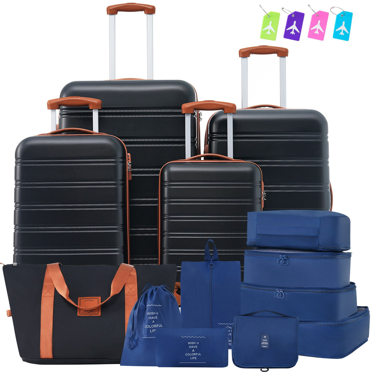 Hardshell Luggage Sets 4 Pieces + Bag Spinner Suitcase With Tsa Lock Lightweight - 16" / 20" / 24" / 28" Luggages, photo 3 of 40