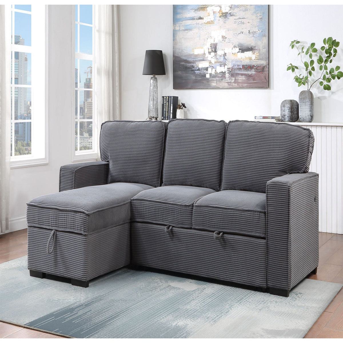 Territory - Pull Out Sofa Bed With Design - Dark Gray, photo 9 of 12