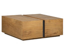Ripley - Square Cocktail Table With Casters - Rustic Caramel