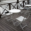 3 Piece Patio Bistro Set Of Foldable Round Table And Chairs by HouseOfZazla