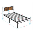 ModerMetal Bedframe With Wood Panel Headboard by Unique Piece Furniture