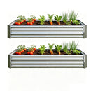 Premium Galvanized Metal Raised Garden Bed Set of 2