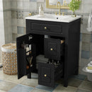Elegant Bathroom Vanity With Ceramic Sink, Soft Close Doors And Drawers, Double Storage Racks by HouseOfZazla