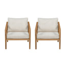 Westin - Outdoor Acacia Wood Club Chair (Set of 2) - Teak / Beige