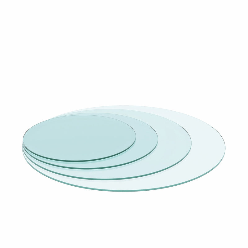 20" Inch Round Tempered Glass Table Top Clear Glass 1/4" Inch Thick Flat Polished Edge
