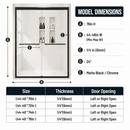 44-48" W x 76" H Framed Double Sliding Shower Door by HouseOfZazla
