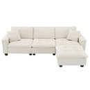 Walker Edison | Modern Cloud Sectional L Shape Couch w Ottoman