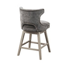 360 Degree Swivel Counter Stool With Silver Detailing by HouseOfZazla