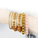 7-Piece Retro Gold Rhinestone Bangle Set