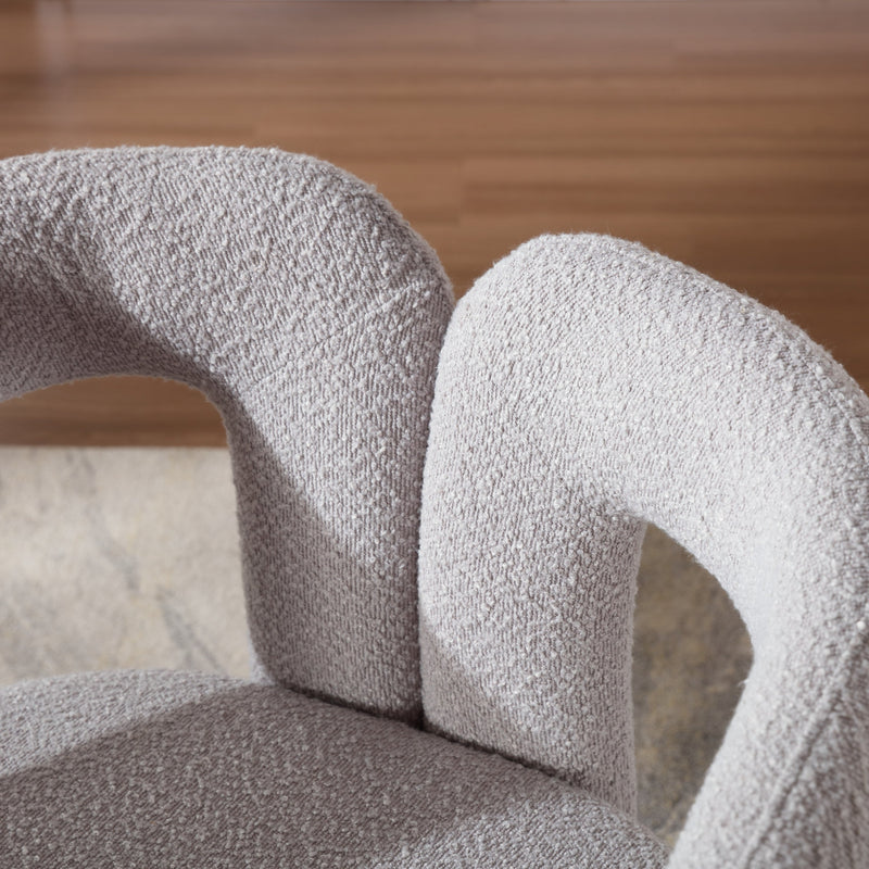 360 Degree Swivel Cuddle Barrel Accent Chairs, Round Armchairs with Wide Upholstered, Fluffy Fabric Chair for Living Room, Bedroom, Office, Waiting Rooms