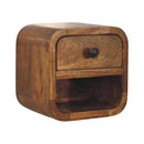 Solid Wood Curved Wall Mounted Bedside Table